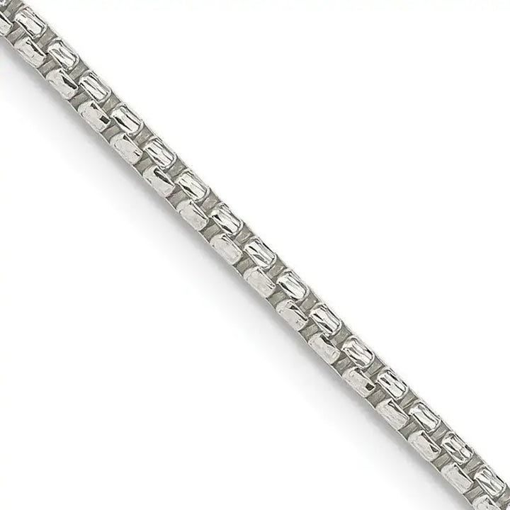 Sterling Silver 2mm Diamond-cut Round Box Chain Necklace - Larson Jewelers
