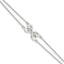 Sterling Silver Polished CZ Heart Two-strand Bracelet - Larson Jewelers