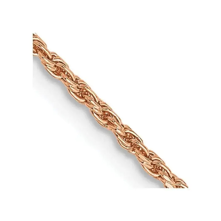 14K Rose Gold 16 inch 1.5mm Diamond-cut Man Made Rope with Lobster Clasp Chain Necklace - Larson Jewelers