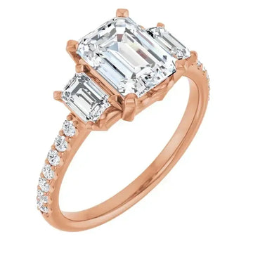 EMMA 18K Rose Gold Emerald Cut Engagement Ring - Larson Jewelers