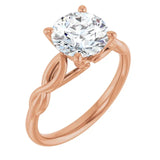 GRACE 18K Rose Gold Round Solitaire Engagement Ring
