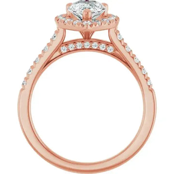 ANGEL 18K Rose Gold Accented Pear Engagement Ring - Larson Jewelers