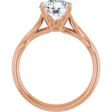 GRACE 18K Rose Gold Round Solitaire Engagement Ring - Larson Jewelers