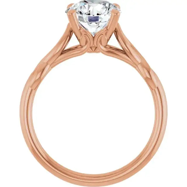 GRACE 18K Rose Gold Round Solitaire Engagement Ring - Larson Jewelers