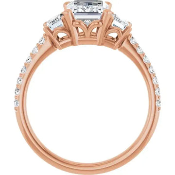 EMMA 18K Rose Gold Emerald Cut Engagement Ring - Larson Jewelers