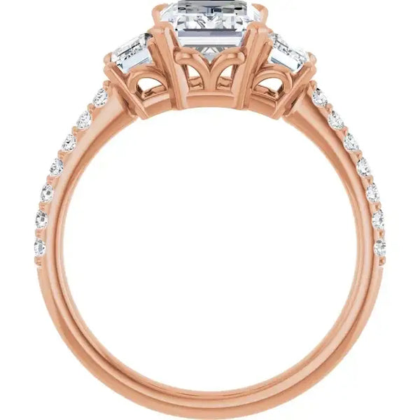 EMMA 18K Rose Gold Emerald Cut Engagement Ring - Larson Jewelers