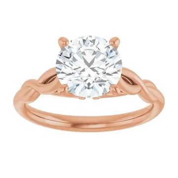 GRACE 18K Rose Gold Round Solitaire Engagement Ring - Larson Jewelers
