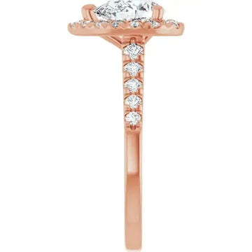 ANGEL 18K Rose Gold Accented Pear Engagement Ring - Larson Jewelers