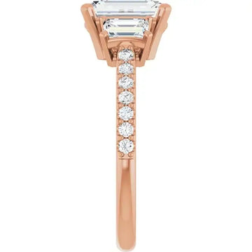 EMMA 18K Rose Gold Emerald Cut Engagement Ring - Larson Jewelers