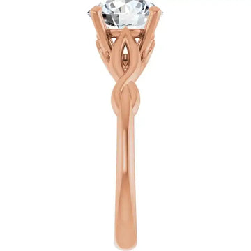 GRACE 18K Rose Gold Round Solitaire Engagement Ring - Larson Jewelers