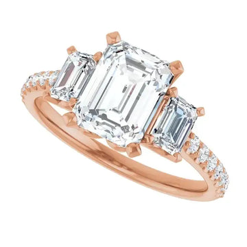 EMMA 18K Rose Gold Emerald Cut Engagement Ring - Larson Jewelers
