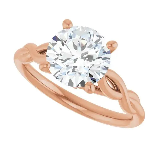 GRACE 18K Rose Gold Round Solitaire Engagement Ring - Larson Jewelers