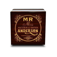 Custom Engraved Light up Engraved Chocolate Dark Wood Personalized Wooden Wedding Ring Box