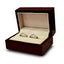 Double Ring Box Wedding Rings Holder Brown Wood Personalized Two Rings - Larson Jewelers