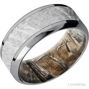 Tantalum with Polish , Polish Finish and Meteorite Inlay and RealTree AP - 9MM - Larson Jewelers
