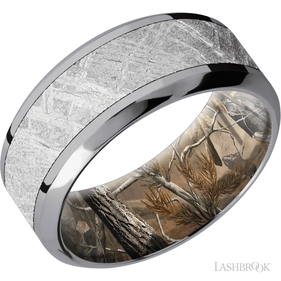 Tantalum with Polish , Polish Finish and Meteorite Inlay and RealTree AP - 9MM - Larson Jewelers