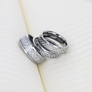 ULTIMUS Tungsten Carbide Ring with Beveled White Carbon Fiber Inlay - 4mm - 12mm - Larson Jewelers