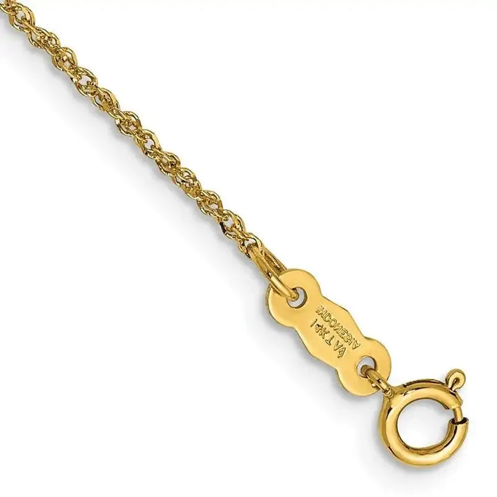 14K 6 inch 1.1mm Ropa with Spring Ring Clasp Chain Bracelet - Larson Jewelers