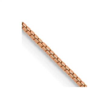 14K Rose Gold .7mm Box Link with Lobster Clasp Chain Necklace - Larson Jewelers