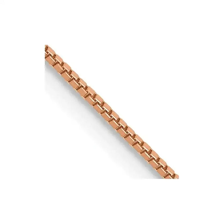 14K Rose Gold .7mm Box Link with Lobster Clasp Chain Necklace - Larson Jewelers