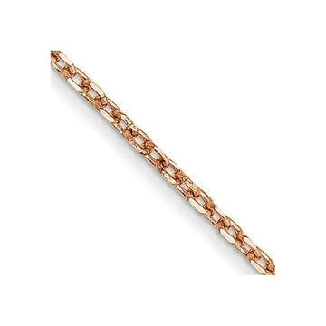 14K Rose Gold 1.1mm Diamond-cut Cable with Lobster Clasp Chain Necklace - Larson Jewelers