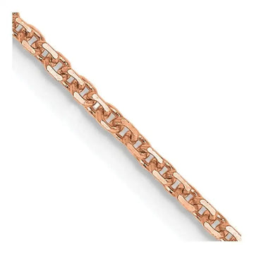 14K Rose Gold 1.4mm Diamond-cut Cable with Lobster Clasp Chain Necklace - Larson Jewelers