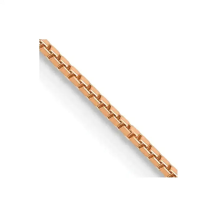 14K Rose Gold .9mm Box Link with Lobster Clasp Chain Necklace - Larson Jewelers