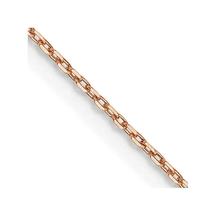 14K Rose Gold .8mm Diamond-cut Cable with Lobster Clasp Chain Necklace - Larson Jewelers