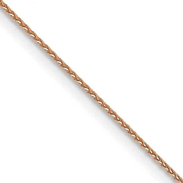 14K Rose Gold .85mm Diamond-cut Spiga with Lobster Clasp Chain Necklace - Larson Jewelers
