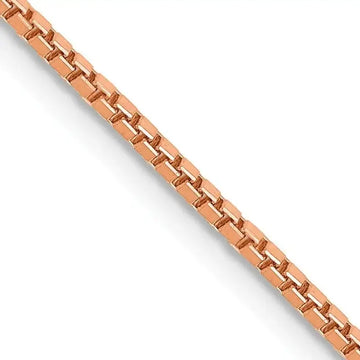14K Rose Gold 1.3mm Box Link with Lobster Clasp Chain Necklace - Larson Jewelers