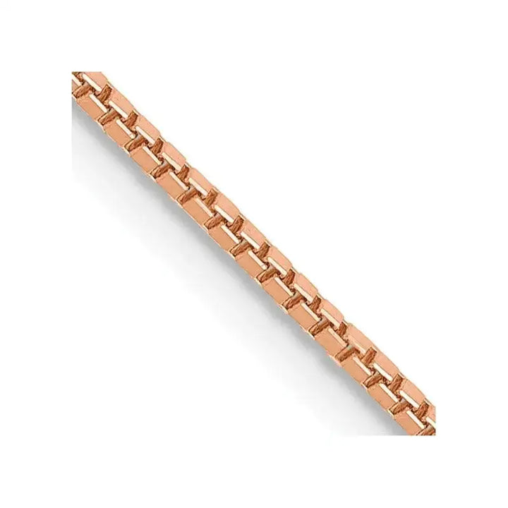 14K Rose Gold 1mm Box Link with Lobster Clasp Chain Necklace - Larson Jewelers