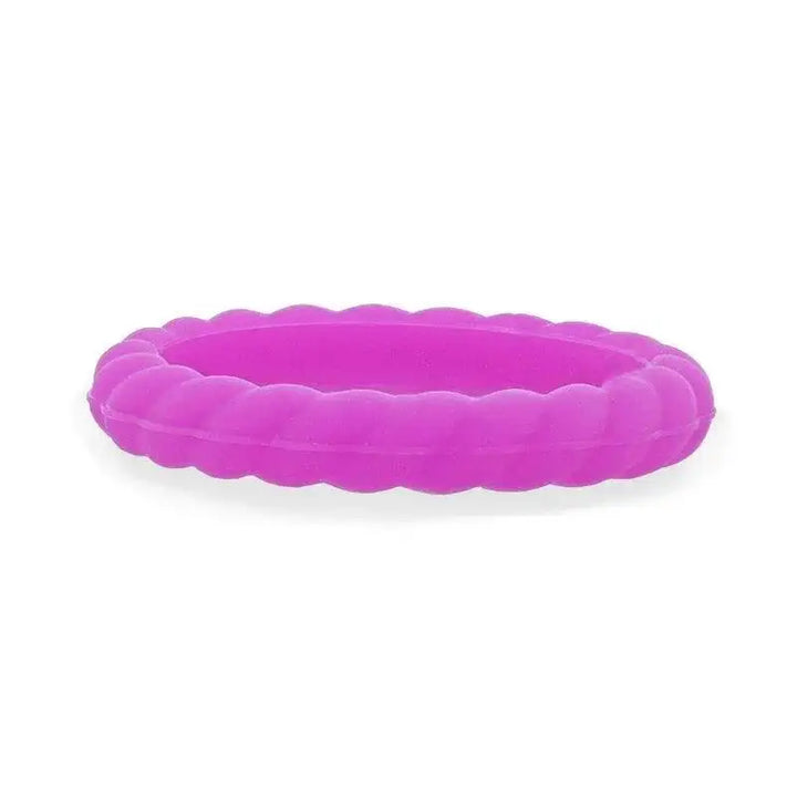 AMETHYST Stackable Twist Silicone Ring for Women Purple Comfort Fit Hypoallergenic by Thorsten - 2mm - Larson Jewelers