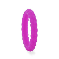 AMETHYST Stackable Twist Silicone Ring for Women Purple Comfort Fit Hypoallergenic by Thorsten - 2mm - Larson Jewelers