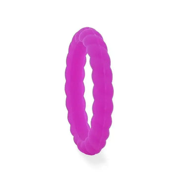 AMETHYST Stackable Twist Silicone Ring for Women Purple Comfort Fit Hypoallergenic by Thorsten - 2mm - Larson Jewelers