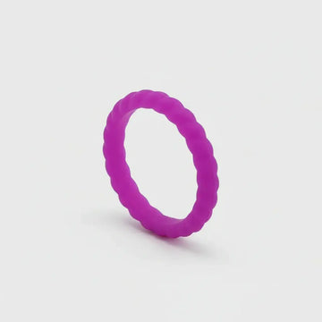 AMETHYST Stackable Twist Silicone Ring for Women Purple Comfort Fit Hypoallergenic by Thorsten - 2mm - Larson Jewelers