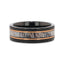 RUSTIC Black Tungsten Rose Hammered Ring with Antler Inlay - 8mm - Larson Jewelers