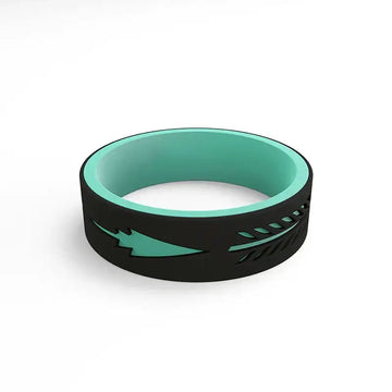 ARROW Women's Black & Aqua Strata Arrow Silicone Band - 6mm - Larson Jewelers