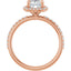 LOTUS 14K Rose Gold Halo Cushion Lab Grown Diamond Engagement Ring