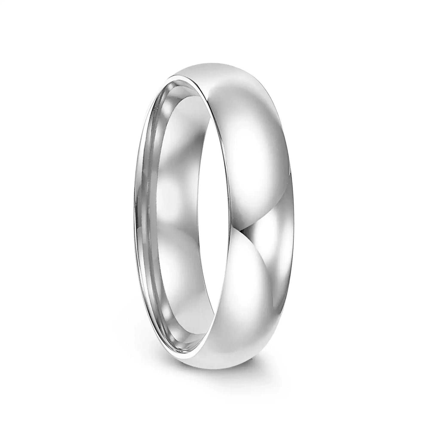 10k White Gold Women's Domed Ring with Polished Finish - 2mm - 4mm - Larson Jewelers
