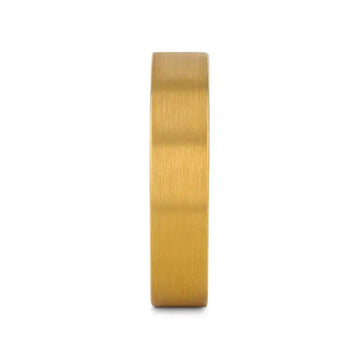 AUDEN Gold-Plated Flat Brushed Tungsten Wedding Ring — 4mm, 6mm & 8mm - Larson Jewelers