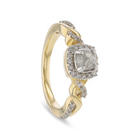 LUCIA 0.77 ct 14K Gold Pear Natural Salt & Pepper Diamond Engagement Ring