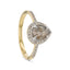 MELA 1.45ct 14K Gold Natural Pear Salt & Pepper Diamond Engagement Ring