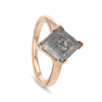 MELANIE 1.22ct 14K Rose Gold Natural Salt & Pepper Diamond Engagement Ring