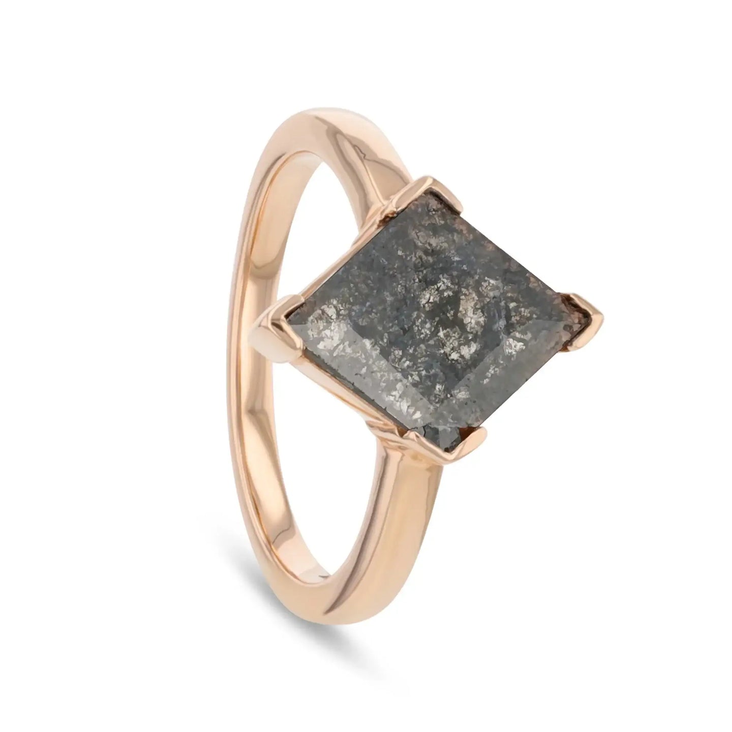 MELANIE 1.22ct 14K Rose Gold Natural Salt & Pepper Diamond Engagement Ring - Larson Jewelers
