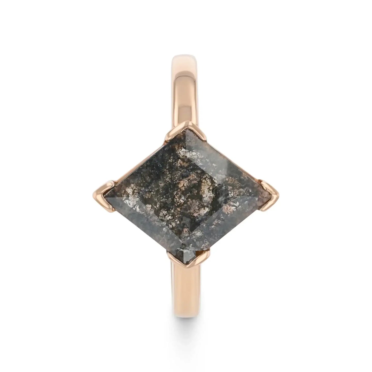 MELANIE 1.22ct 14K Rose Gold Natural Salt & Pepper Diamond Engagement Ring - Larson Jewelers
