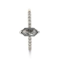 GRISEL 0.91ct 14K Gold Natural Marquise Salt & Pepper Diamond Engagement Ring