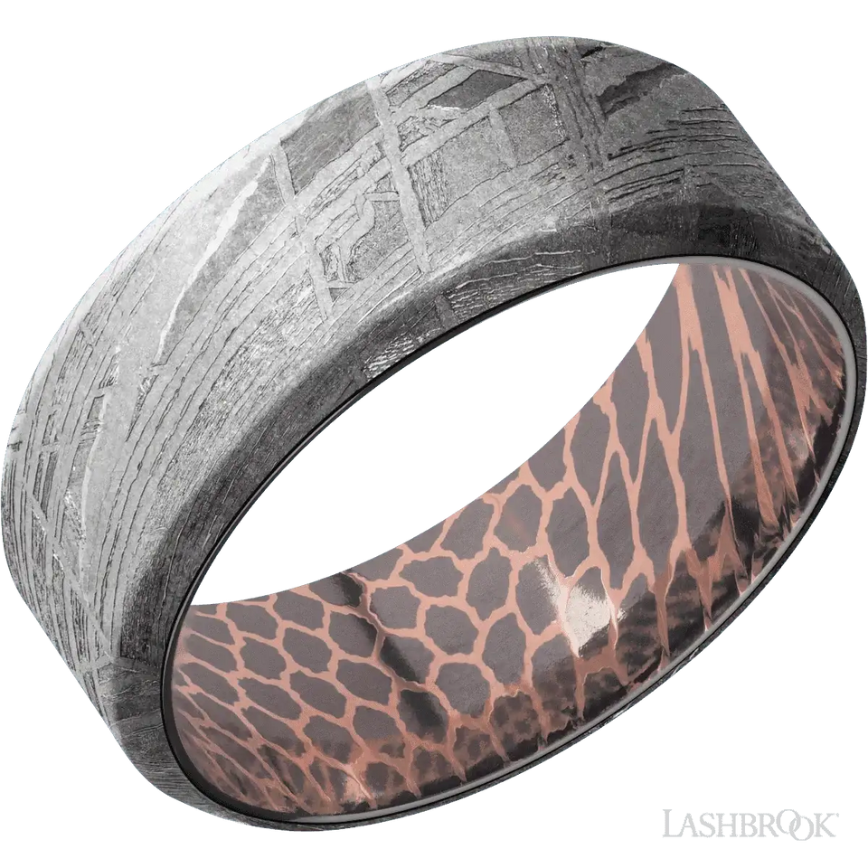 Meteorite with None Finish and Superconductor - 8MM - Larson Jewelers