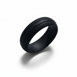 GROOVY Dual Groove Silicone Ring for Men and Women Black Comfort Fit Hypoallergenic Thorsten - 8mm