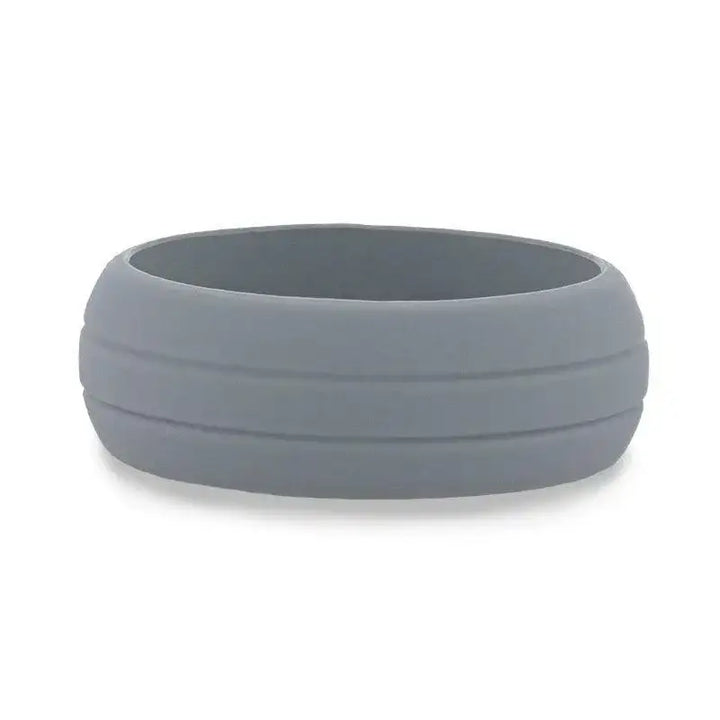 HAMMER Dual Groove Silicone Ring for Men and Women Grey Comfort Fit Hypoallergenic Thorsten - 8mm - Larson Jewelers