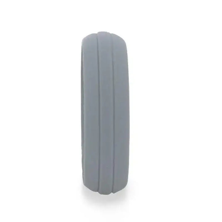 HAMMER Dual Groove Silicone Ring for Men and Women Grey Comfort Fit Hypoallergenic Thorsten - 8mm - Larson Jewelers